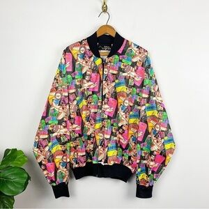 NWOT Vintage 90s Disney Originals Mickey Mouse Cartoon Print Tyvek Jacket Sz L